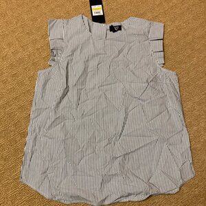 Jones New York Top Womens Medium Striped Sleeveless Black White New with Tags